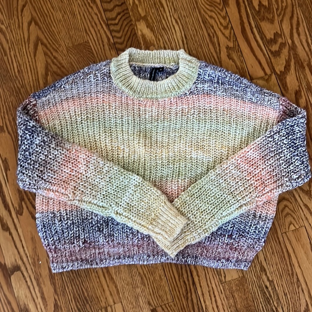 Moon&Madison Rainbow Knit Sweater Med